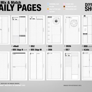 Mix & Match DAILY pages / Life Mapping Components Filofax Inserts TN Printables Binder Planner Midori image 1