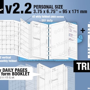 Trial [PERSONAL v2.2 w ds1 do2p] September to November 2025 - DIYfish Filofax Inserts Refills Printable Binder Planner Midori.