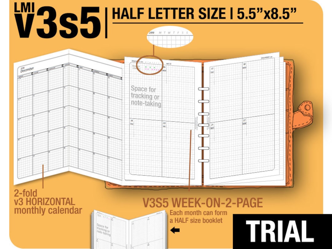 Trial [HALF Size V3s5 W/o Daily] July and September 2025 - Half Letter ...