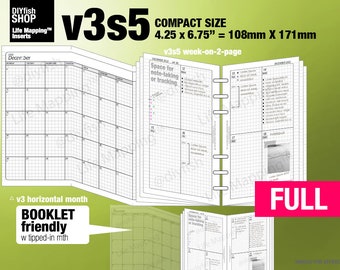 B6 slim FCC, Size, v3s5 set / May 2026 to April 2027 / Monthly & weekly (PDF Download) / Filofax Planner Inserts and booklet