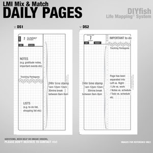 Mix & Match DAILY pages / Life Mapping Components Filofax Inserts TN Printables Binder Planner Midori image 2