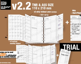 A5s Size (TNR for ring), v2.2 set with ds1 do1p (PDF Download) / May to July 2026 / Filofax Planner Inserts & booklet