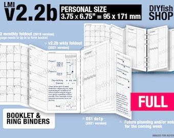 FULL [PERSONAL v2.2b w ds1 do1p] April 2024 to March 2025 - Filofax Inserts Refills Printable Binder Planner Midori.