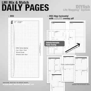 Mix & Match DAILY pages / Life Mapping Components Filofax Inserts TN Printables Binder Planner Midori image 6