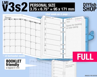 FULL [PERSONAL v3s2 w/o DAILY] May 2024 to April 2025 - Inserts Refills Printable Binder Planner Midori.