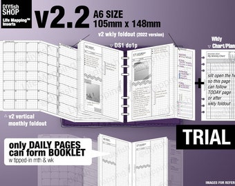 May to July 2024 /Trial [A6 v2.2 w DS1 do1p] - Filofax Inserts Refills Printable Binder Planner Midori.