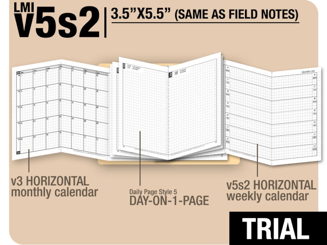 Field Note Size Project Field Notes Size V5s2 Set With Ds5 Do1p / July to September 2026 ...