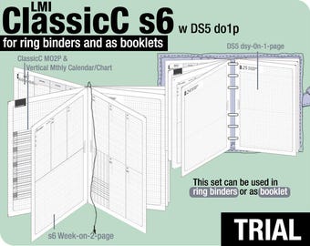 May to July 2024 /Trial [A5 ClassicC S6 with DS5 do1p] - Filofax Inserts Refills Printable Binder Planner Midori.