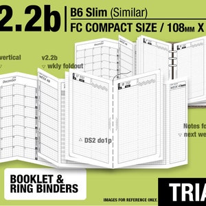 May to July 2024 /Trial [FC compact /B6 slim v2.2b w DS2 do1p] - Filofax Inserts Refills Printable Planner Midori.