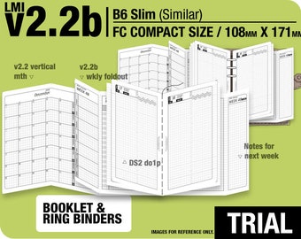 May to July 2024 /Trial [FC compact /B6 slim v2.2b w DS2 do1p] - Filofax Inserts Refills Printable Planner Midori.