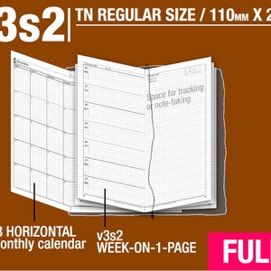 FULL [TN regular v3s2 w/o DAILY] May 2024 to April 2025 - Midori Travelers Notebook Refills Printable Planner.