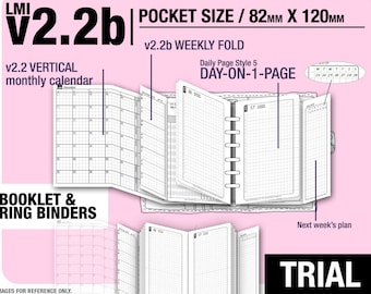 Mai bis Juli 2024/Testversion [Taschenformat v2.2b mit DS5 do1p] – Filofax-Einlagen, Nachfüllungen, druckbarer Binder-Planer Midori.