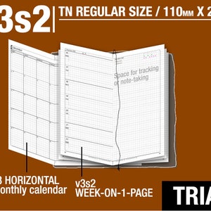 May to July 2024 /Trial [TN regular v3s2 w/o DAILY] - Midori Travelers Notebook Refills Printable Planner.