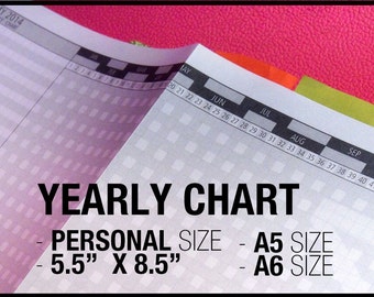 LMI - Yearly Chart  - Filofax Inserts Refills Printable Binder Planner