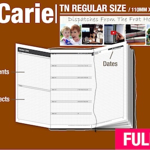 FULL [TN regular vCarie] September 2025 to August 2026 - Midori Travelers Notebook Refills Printable Planner.