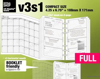 B6 slim FCC, Size, v3s1 set / May 2026 to April 2027 / Monthly & weekly (PDF Download) / Filofax Planner Inserts and booklet
