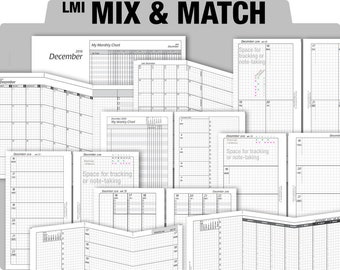 MIX & MATCH -  Life Mapping Components / Charts and more - Filofax Inserts Refills Printable Binder Planner Midori