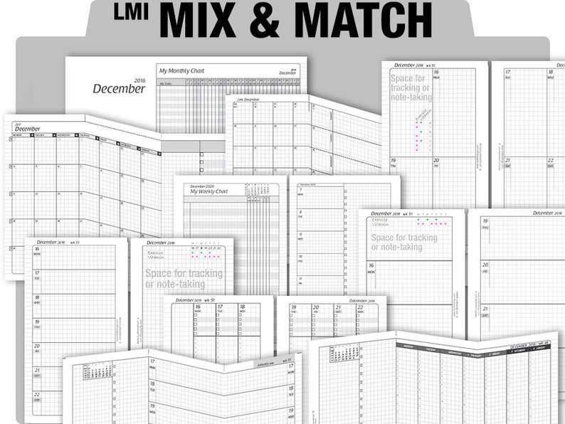 MIX & MATCH Life Mapping Components / Charts and more Filofax Inserts Refills Printable Binder Planner Midori image 1