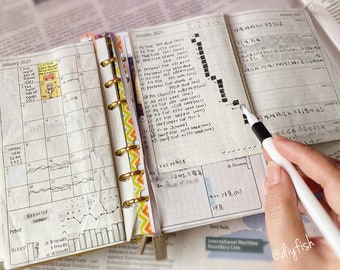 v63 monthly & weekly foldout + daily pages / Life Mapping Components - Filofax Inserts TN Printables Binder Planner Midori