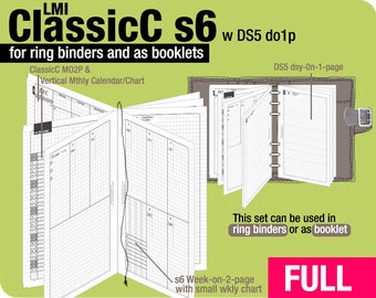 FULL [FC compact / B6 slim ClassicC S6 with DS5 do1p] May 2024 to April 2025 - Filofax Inserts Refills Printable Binder Planner