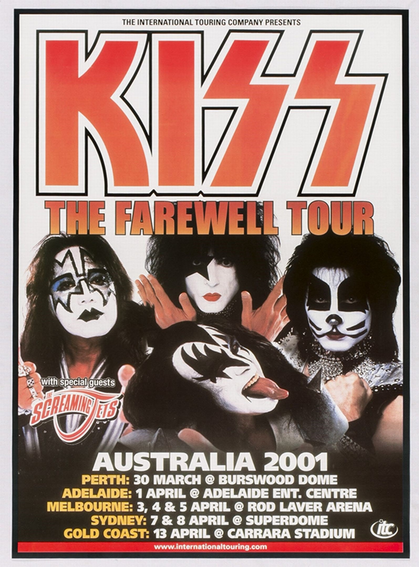 KISS Vintage Poster Farewell Tour 2001 Australia Etsy