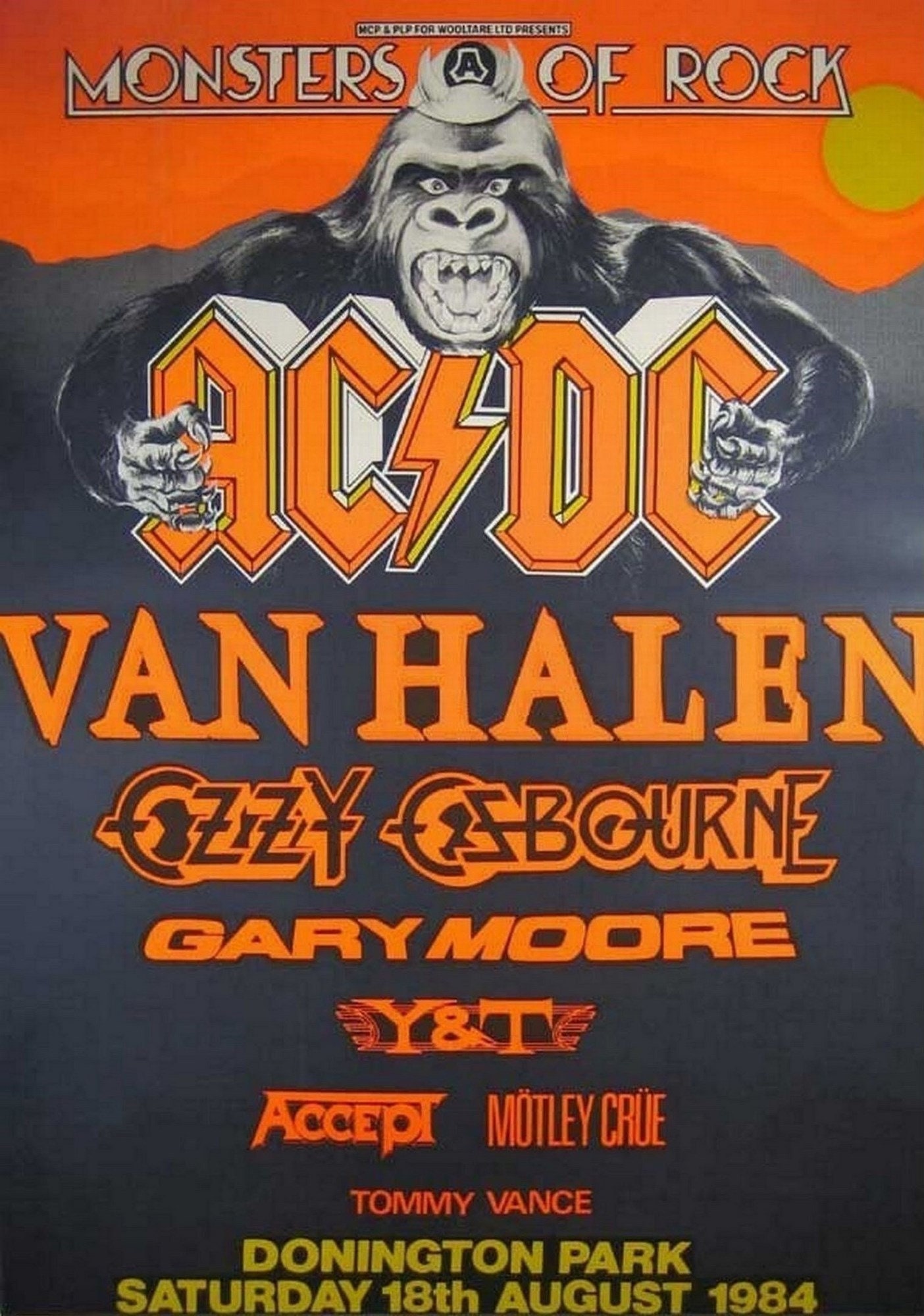 AC/DC vintage poster Monsters Of Rock Donington UK 1984. Etsy