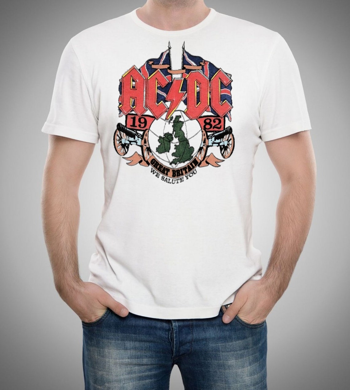 AC/DC Shirt Vintage tshirt UK Tour 1982 Replica | Etsy