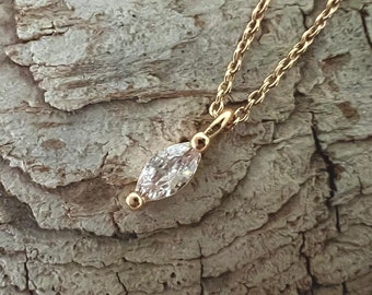 Little Secret — gold-plated micro crystal glass diamond cz charm dainty alloy thin chain detail feminine delicate nashville layering 18”