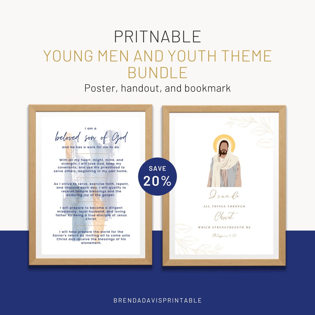 BUNDLE Printable Young Men and 2023 Youth Theme Wall Art Etsy