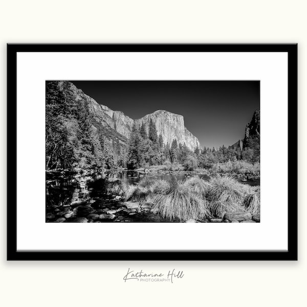 Out of the Shadows, Mirror Lake, Yosemite National Park, Black and White Photographic Print