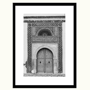 Door, Tunisia, Black and White Photographic Print, Architectural Photography, Islamic Design, Travel Photography, North African Culture