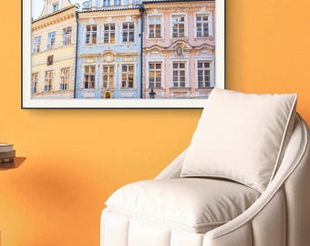 Prague Architecture Print: Pastel Classical Buildings, Nursery Wall Art