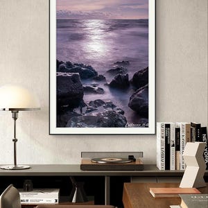 Moody Beach Sunset Print: Coastal Nature Photography, UK South Coast
