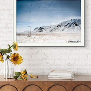 Iceland Winter Landscape Print: Minimalist Scandinavian Wall Art