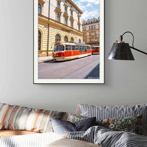 路面電車の写真、路面電車のプリント、カラー写真プリント、交通写真、旅行写真、チェコの乗り物、公共交通機関、都市芸術