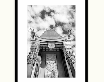 Chinese Theatre 2, Hollywood Print, Los Angeles, California, Black and White Photographic Print