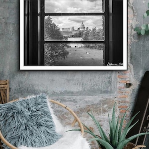St Paul&#39;s Cathedral Print: London Black and White Photography, Architecture Wall Art