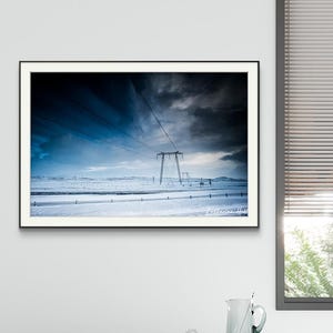 Fotoprint landschap IJsland: minimalistische Scandinavische muurkunst
