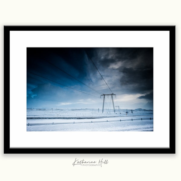 Pylons, Iceland, Colour Photographic Art Print