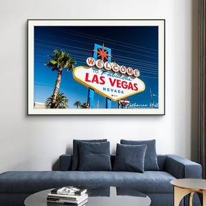 Vintage Las Vegas Sign Photo Print: Colorful USA Wall Art
