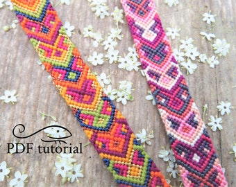 Midsummer Morning friendship bracelet pattern - PDF tutorial - beginner level