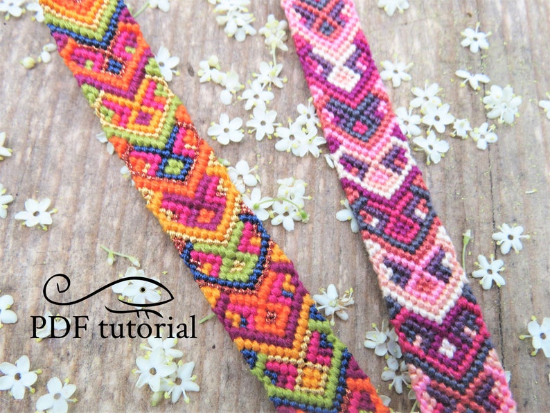 Midsummer Morning friendship bracelet pattern PDF tutorial beginner level image 1