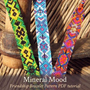 Mineral Mood friendship bracelet pattern - PDF tutorial - intermediate level