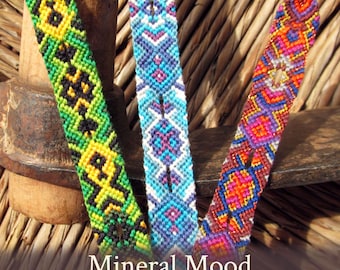 Patrón de pulsera de la amistad Mineral Mood - Tutorial en PDF - Nivel intermedio