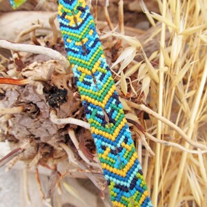 Ocean and Leaves friendship bracelet pattern PDF tutorial beginner level image 8