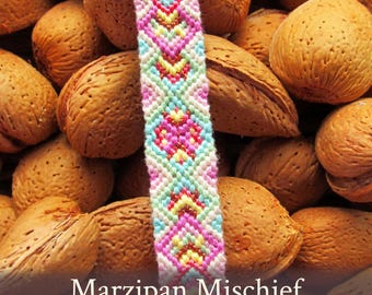 Marzipan Mischief friendship bracelet pattern - PDF tutorial - intermediate level