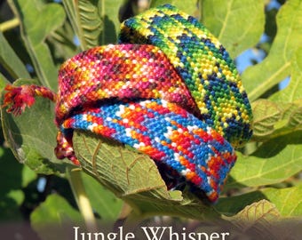 Jungle Whisper friendship bracelet pattern - PDF tutorial - strong beginner level