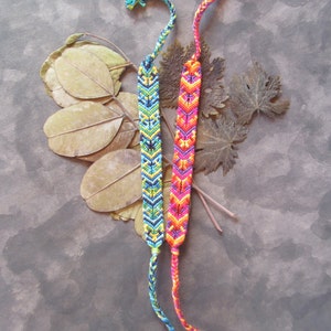 Ocean and Leaves friendship bracelet pattern PDF tutorial beginner level image 2