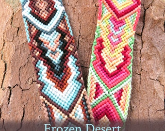 Frozen Desert friendship bracelet pattern - PDF tutorial - advanced level