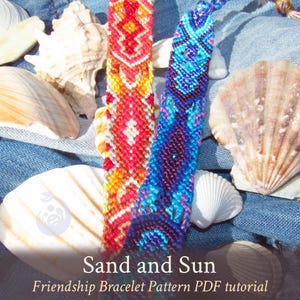 Sand and Sun friendship bracelet pattern - PDF tutorial - intermediate level